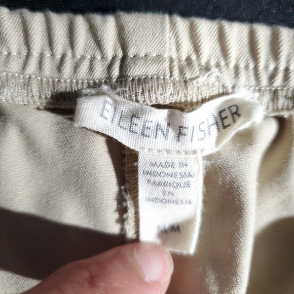 EILEEN FISHER Women Beige Organic Cotton Blend Stretch Cropped Pants 4/M - Picture 8 of 11